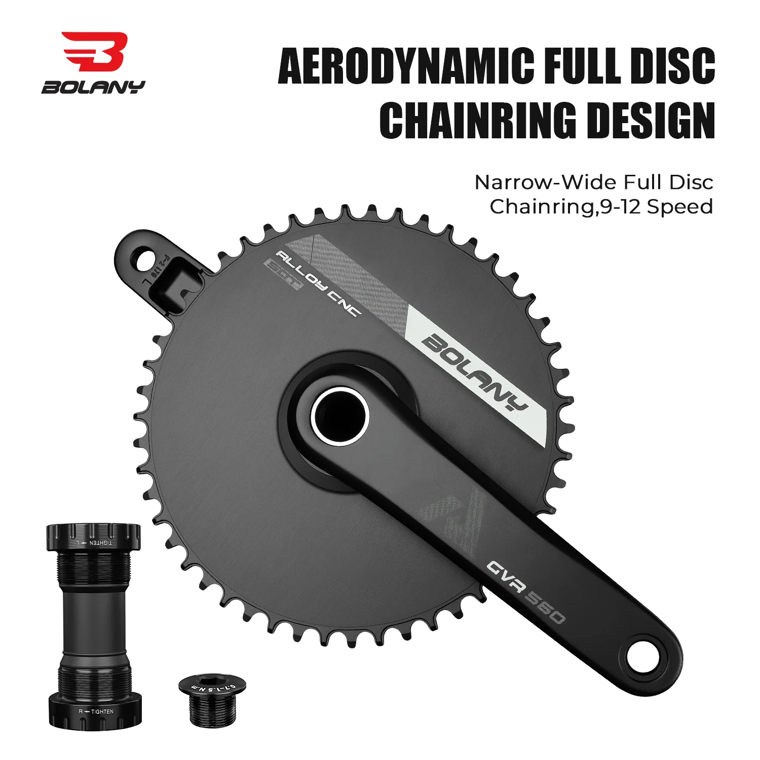 BOLANY Road Bike Crankset 50T Narrow Wide Full Disc Chainring BB68/73 170mm Crank Arm 9/12 Speed Road Gravel Bike CNC Aluminum
BOLANY Road Bike Crankset 50T Narrow Wide Full Disc Chainring BB68/73 170mm Crank Arm 9/12 Speed Road Gravel Bike CNC Aluminum