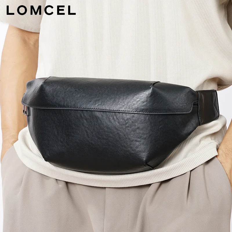 LOMCEL New fashionable men's waist bag - simple dual-color business casual crossbody bag made of single-layer cowhide tanned
LOMCEL New fashionable men's waist bag - simple dual-color business casual crossbody bag made of single-layer cowhide tanned