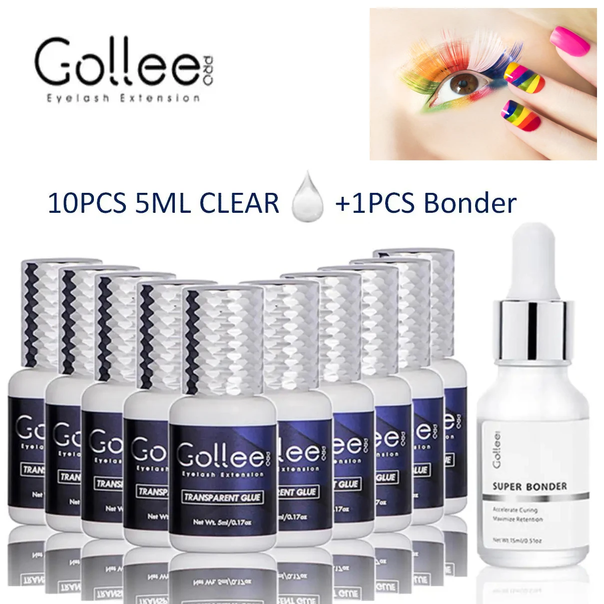 Gollee 10pcs Eyelash Extension Transparent Glue Eyelash Extension Supplies Super Bosster Increase Eyelash Adhesive Kit Wholesale
Gollee 10pcs Eyelash Extension Transparent Glue Eyelash Extension Supplies Super Bosster Increase Eyelash Adhesive Kit Wholesale