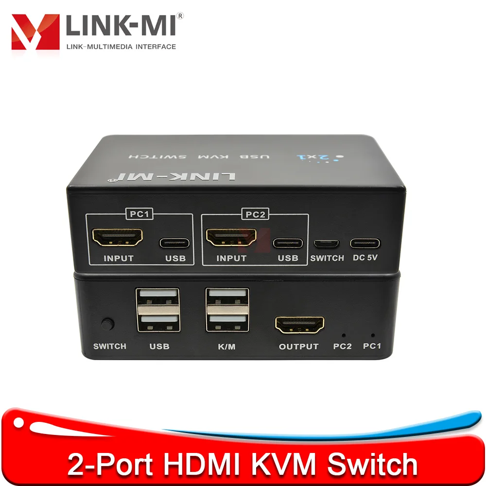 LINK-MI 2-портовый HDMI KVM-переключатель 3840x2160@60Hz, 2 входа 1 выход, HDMI KVM-переключатель USB 2.0 с поддержкой клавиатуры и мыши, 2-портовый HDMI KVM-переключатель
LINK-MI 2-портовый HDMI KVM-переключатель 3840x2160@60Hz, 2 входа 1 выход, HDMI KVM-переключатель USB 2.0 с поддержкой клавиатуры и мыши, 2-портовый HDMI KVM-переключатель