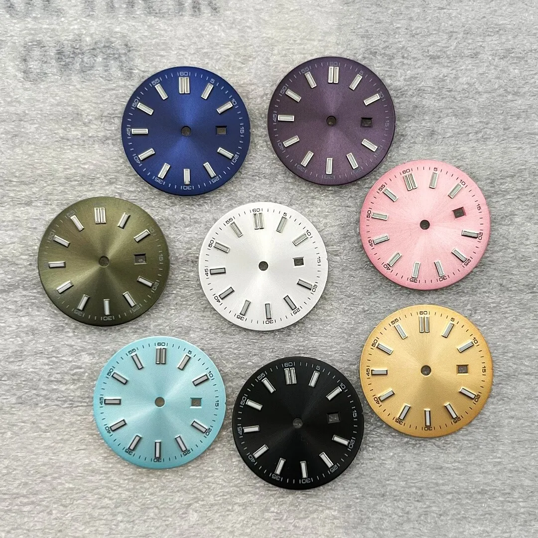 24.5mm No Logo Sunburst Dial Green Luminous For Datejust NH05 Movement lady's Watch Modification Accessories Custom Logo
24.5mm No Logo Sunburst Dial Green Luminous For Datejust NH05 Movement lady's Watch Modification Accessories Custom Logo