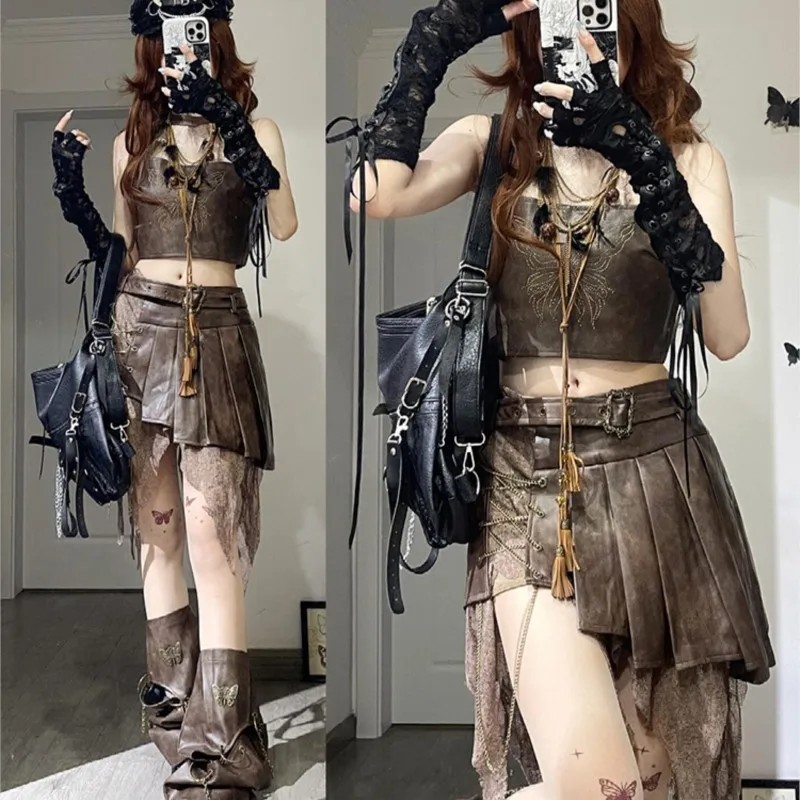 Pure wind sweet cool design sense hanging neck sleeveless top high waist irregular patchwork lace suit dress
Pure wind sweet cool design sense hanging neck sleeveless top high waist irregular patchwork lace suit dress