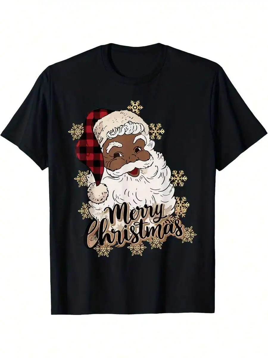 African American Santa Claus Merry Christmas T-Shirt For Adults Casual Short Sleeve Tee
African American Santa Claus Merry Christmas T-Shirt For Adults Casual Short Sleeve Tee
