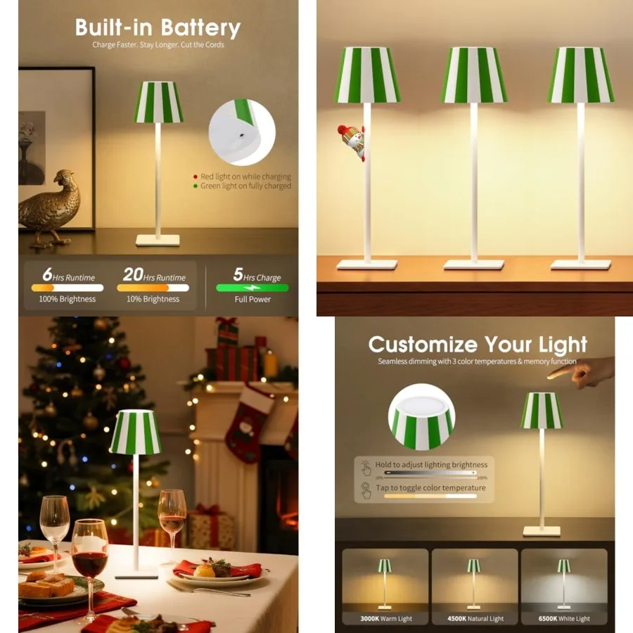 Cordless Table Lamp, Battery Operated Lamp - Portable Waterproof Rechargeable Table Lamp w/ 3 Color Temps and Stepless Dimming
Cordless Table Lamp, Battery Operated Lamp - Portable Waterproof Rechargeable Table Lamp w/ 3 Color Temps and Stepless Dimming