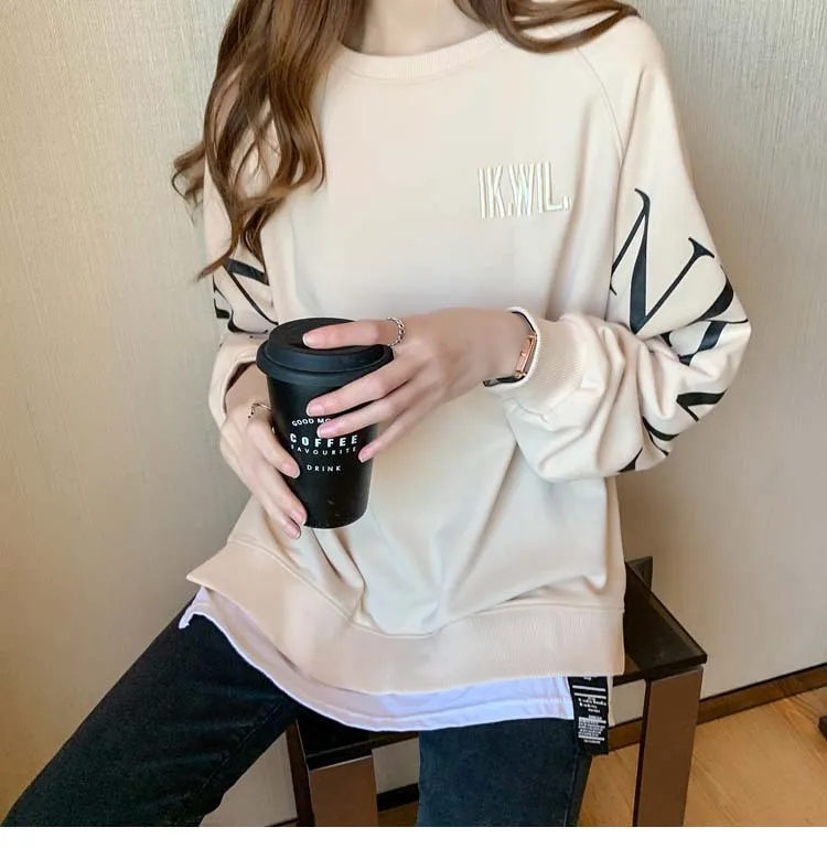 Summer Midi Top Fashion Graphic Loose Casual Hoodies Tshirts 2025 Women Long Sleeve T-shirts O Neck Pulovers Tops Fake Two Piece
Summer Midi Top Fashion Graphic Loose Casual Hoodies Tshirts 2025 Women Long Sleeve T-shirts O Neck Pulovers Tops Fake Two Piece