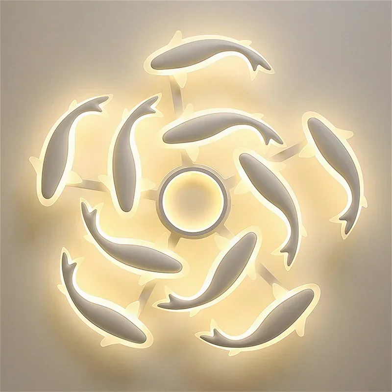 Creative Modern Ceiling Light Cozy Romance Nordic Living Room Lamps and Lanterns Dolphin Indoor Lighting Lampada De Teto FYCL
Creative Modern Ceiling Light Cozy Romance Nordic Living Room Lamps and Lanterns Dolphin Indoor Lighting Lampada De Teto FYCL