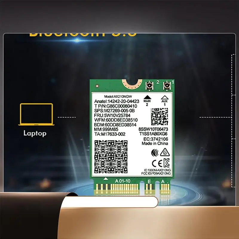 Wifi 6E AX210 Bluetooth 5.3 M.2 Wireless Network Card 5374Mbps 2.4Ghz 5Ghz 6Ghz 802.11Ax Wifi Adapter For PC Laptop-N35R
Wifi 6E AX210 Bluetooth 5.3 M.2 Wireless Network Card 5374Mbps 2.4Ghz 5Ghz 6Ghz 802.11Ax Wifi Adapter For PC Laptop-N35R