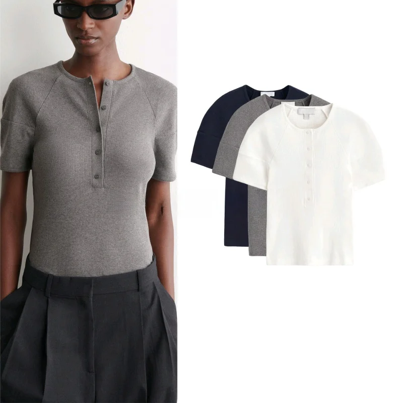 New Summer Women's Shirt Standard Fit Short Sleeve Henry Collar Button up Casual Basic Polyester Fiber round Neck
New Summer Women's Shirt Standard Fit Short Sleeve Henry Collar Button up Casual Basic Polyester Fiber round Neck