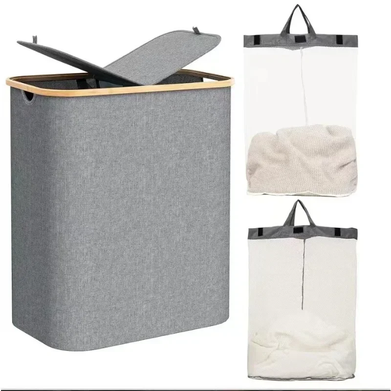 Simple double-open lid dirty laundry basket large capacity 150L dirty laundry basket double-compartment bathroom storage basket
Simple double-open lid dirty laundry basket large capacity 150L dirty laundry basket double-compartment bathroom storage basket