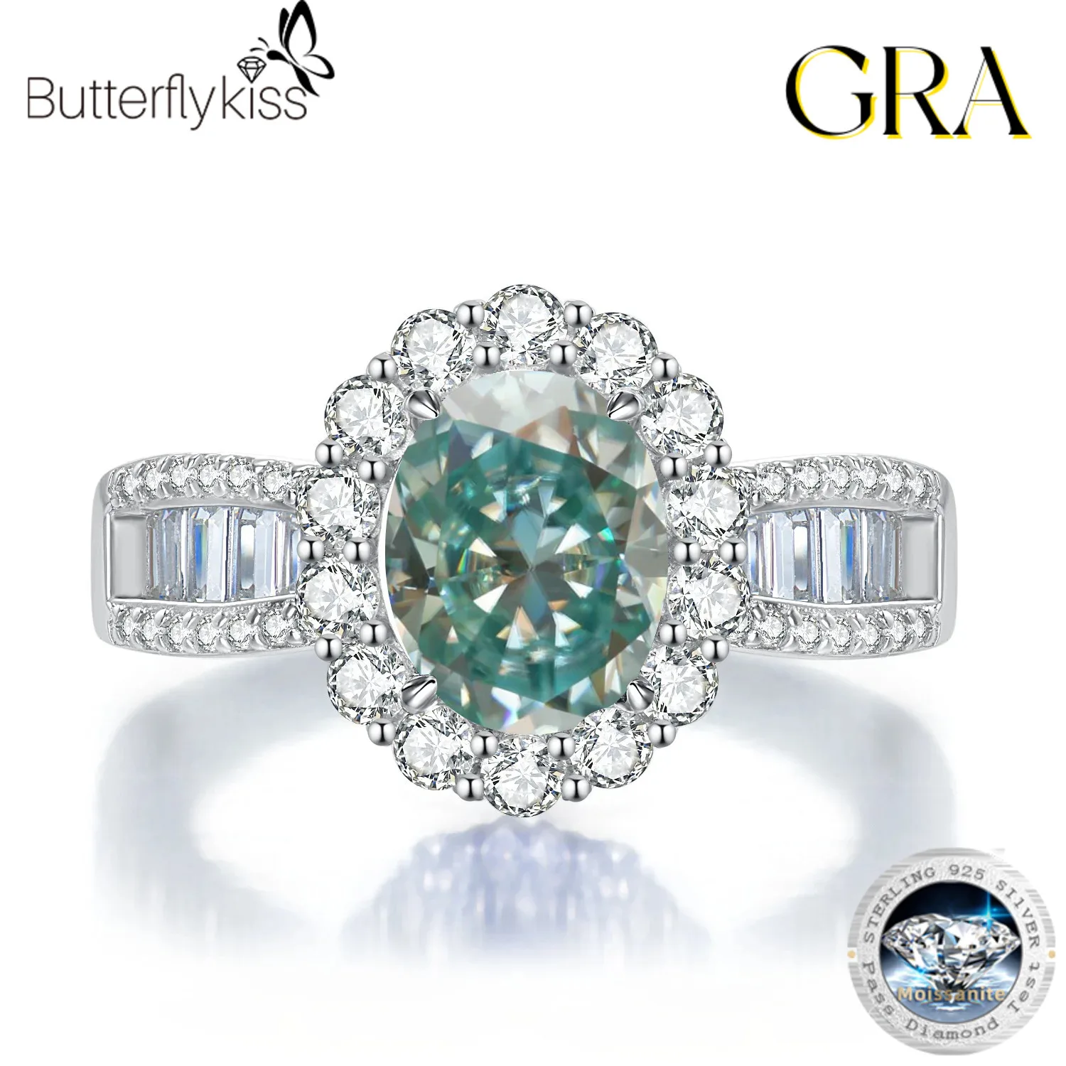 Butterflykiss Real 7*9MM Oval Cut Moissanite Rings Silver 925 For Women Sparkling Accessories Wedding Party Gifts Fine Jewelry
Butterflykiss Real 7*9MM Oval Cut Moissanite Rings Silver 925 For Women Sparkling Accessories Wedding Party Gifts Fine Jewelry