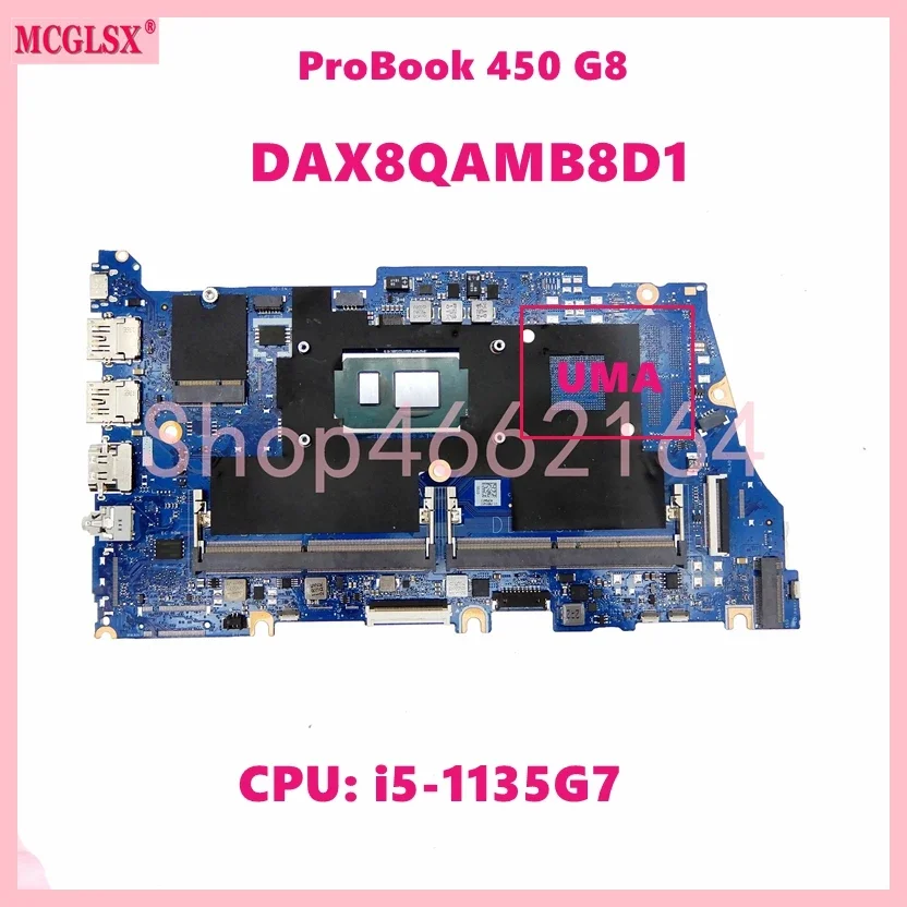 DAX8QAMB8D1 With i5-1135G7 CPU Notebook Mainboard For HP ProBook 450 G8 Laptop Motherboard M78960-601 100% Tested OK
DAX8QAMB8D1 With i5-1135G7 CPU Notebook Mainboard For HP ProBook 450 G8 Laptop Motherboard M78960-601 100% Tested OK