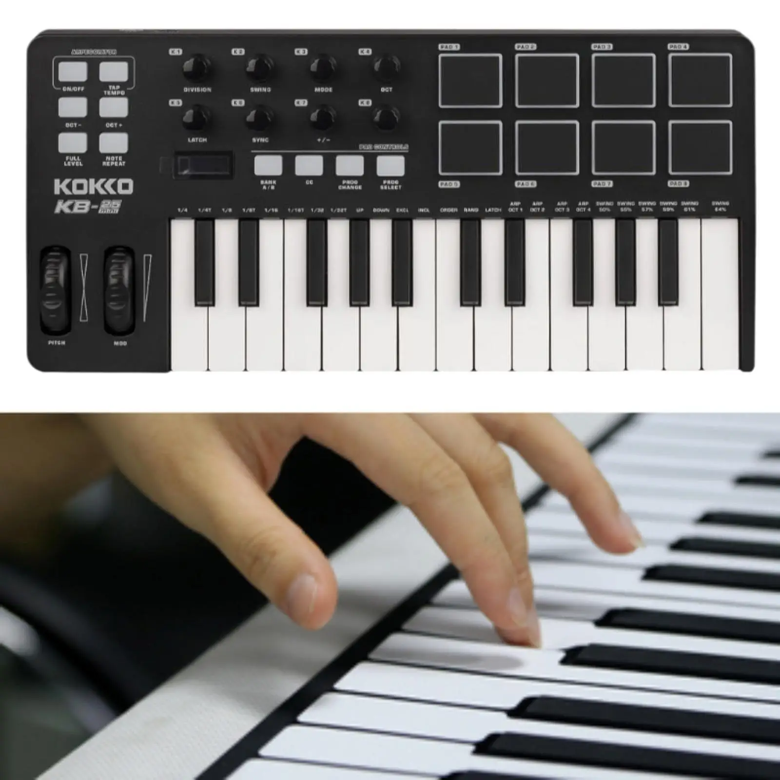 MIDI Keyboard Controller Compact Digital Piano Controller MIDI Pad Beat Maker Machine with 8 Drum Pads for Beginner Performance
MIDI Keyboard Controller Compact Digital Piano Controller MIDI Pad Beat Maker Machine with 8 Drum Pads for Beginner Performance
