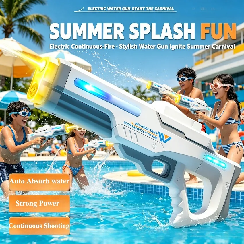 High Capacity Electric Water Gun Toy Long Range Automatic Water Fighting Toys Summer Water Play Toys Gift for AdultsSquirt Gun
High Capacity Electric Water Gun Toy Long Range Automatic Water Fighting Toys Summer Water Play Toys Gift for AdultsSquirt Gun