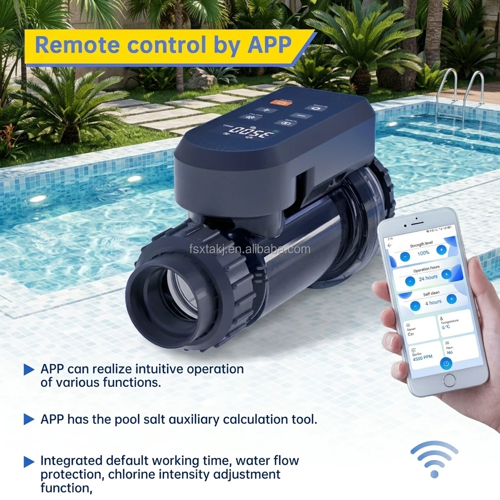 OEM ODM Titanium Plate WiFi Self-Cleaning Salt Chlorinator 60000 Gallons Swimming Pool
OEM ODM Titanium Plate WiFi Self-Cleaning Salt Chlorinator 60000 Gallons Swimming Pool