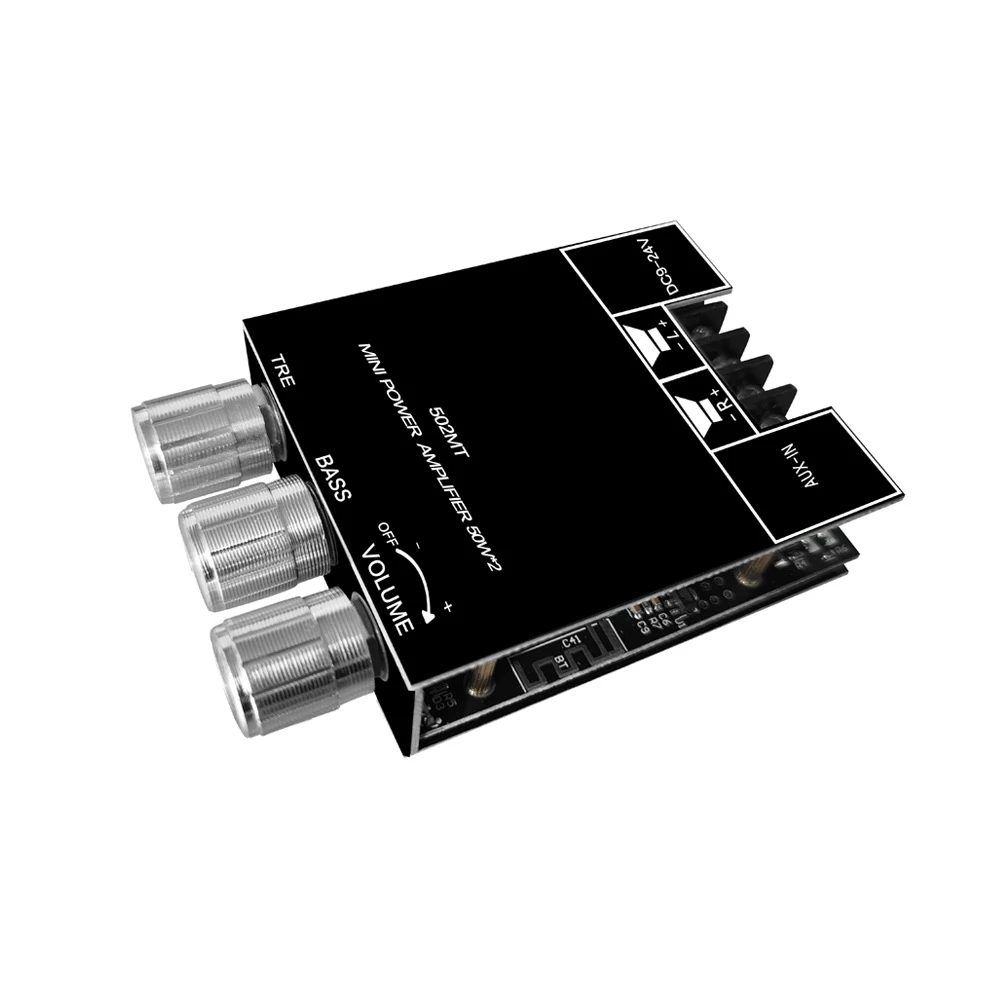 ZK-502MT 2.0 Stereo Bluetooth Audio Digital HIFI amplifier board module 50W * 2 high and low frequency adjustment
ZK-502MT 2.0 Stereo Bluetooth Audio Digital HIFI amplifier board module 50W * 2 high and low frequency adjustment