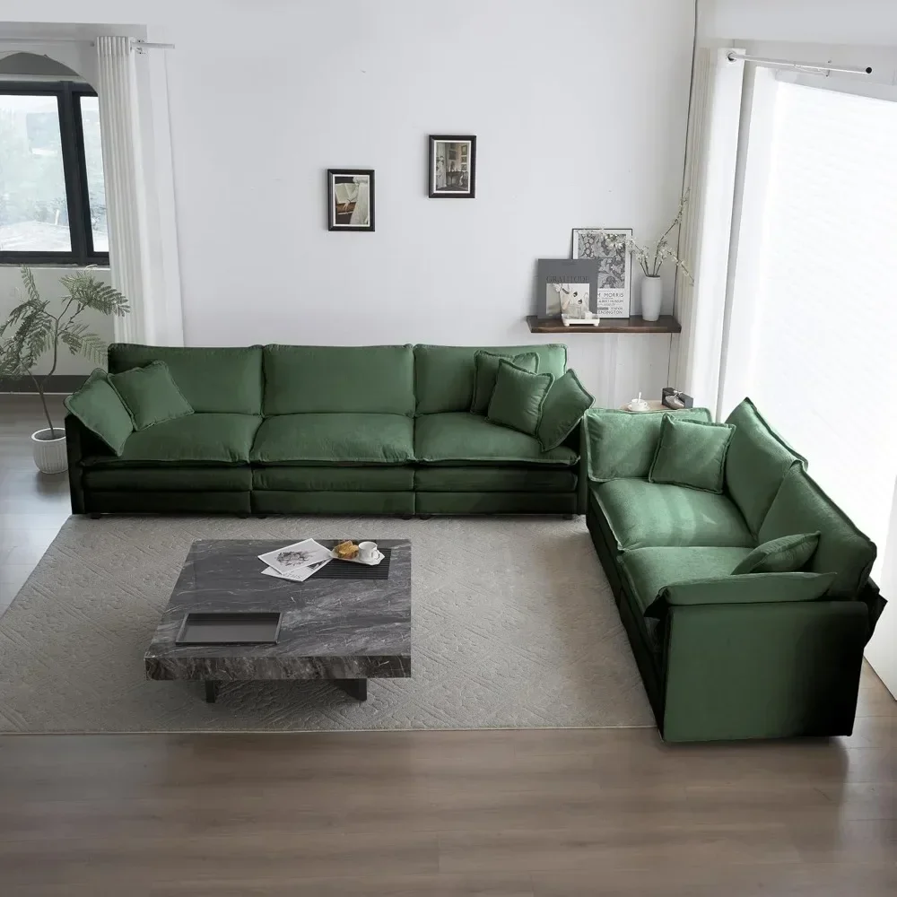 2 Piece Living Room Furniture Set, Green Chenille Deep Seat Loveseat and Sofa Set, Modern Luxury Sectional Cloud Couches
2 Piece Living Room Furniture Set, Green Chenille Deep Seat Loveseat and Sofa Set, Modern Luxury Sectional Cloud Couches