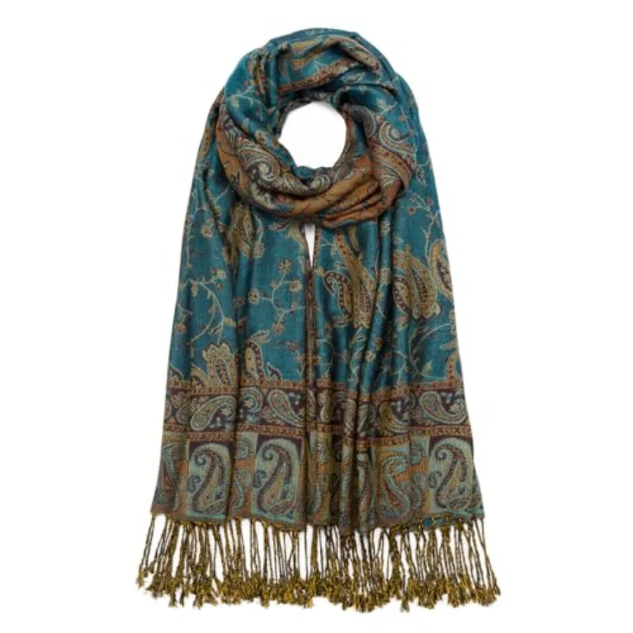 QIUTIMIY Paisley Pashmina Shawl Wrap Women Reversible Vintage Jacquard Pashmina Rave Scarf with Fringe for Evening, Wedding
QIUTIMIY Paisley Pashmina Shawl Wrap Women Reversible Vintage Jacquard Pashmina Rave Scarf with Fringe for Evening, Wedding