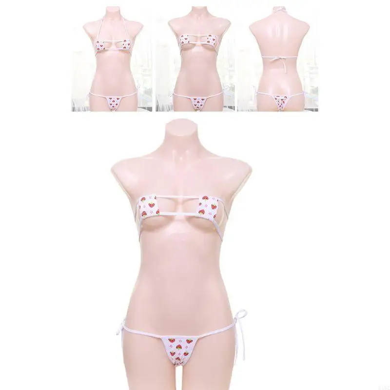 Womens Japanese Strawberry Print Lingerie Erotic Hollow Out Square Cup Halter Micro Bra Side-Tie G-String Cosplay
Womens Japanese Strawberry Print Lingerie Erotic Hollow Out Square Cup Halter Micro Bra Side-Tie G-String Cosplay