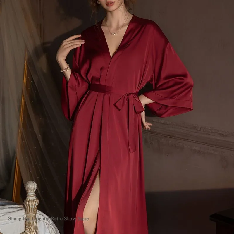 Elegant Women's Long Robe Pajama Nightgown Half Sleeve Kimono Bathrobe Gown Spring Summer New Sleepwear Home Dress Sexy Lingerie
Elegant Women's Long Robe Pajama Nightgown Half Sleeve Kimono Bathrobe Gown Spring Summer New Sleepwear Home Dress Sexy Lingerie