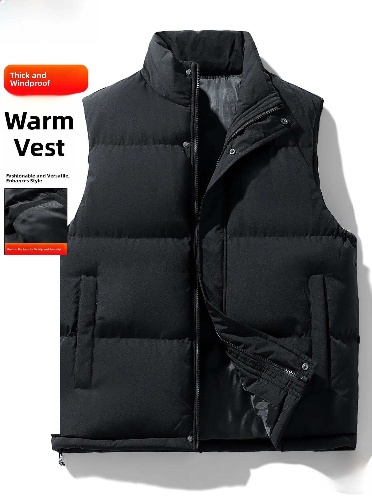 Ветрозащитный хлопковый жилет с воротником-стойкой, мужской зимний теплый жакет, верхняя одежда, хлопковое пальто с подплечниками
Ветрозащитный хлопковый жилет с воротником-стойкой, мужской зимний теплый жакет, верхняя одежда, хлопковое пальто с подплечниками