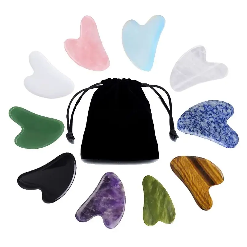 Rose Quartz Natural Jade Gouache Scraper Guasha Massage Facial Back Eye Massager Beauty Face Guache Set With Black Velvet Bag
Rose Quartz Natural Jade Gouache Scraper Guasha Massage Facial Back Eye Massager Beauty Face Guache Set With Black Velvet Bag