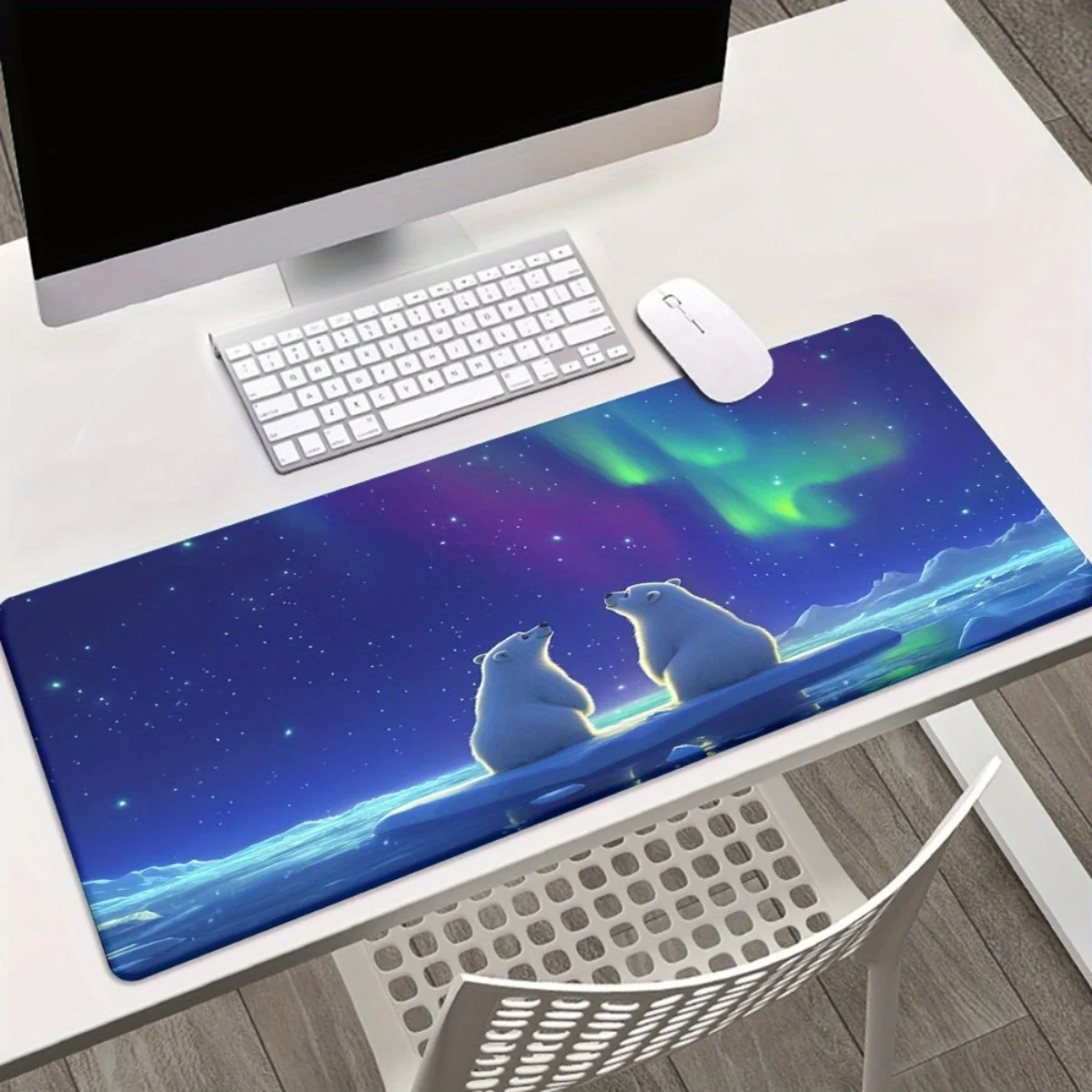 HD printed mouse pad for polar bears under the aurora, computer game accessory, rubber material, anti-slip and washable
HD printed mouse pad for polar bears under the aurora, computer game accessory, rubber material, anti-slip and washable