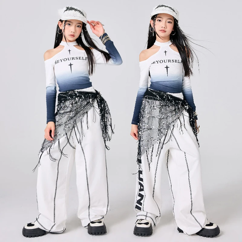 2025 New Children Hip Hop Dance Clothing Gradient Long Sleeve Tops Loose Pants Outfits For Girls Jazz Dance Costumes DQS18977
2025 New Children Hip Hop Dance Clothing Gradient Long Sleeve Tops Loose Pants Outfits For Girls Jazz Dance Costumes DQS18977