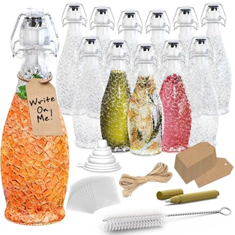 17 Oz Textured Swing Top Glass Bottles with Lids Flip Top Glass Bottle with Stopper Pack Resealable Bottles with Stoppers for K
17 Oz Textured Swing Top Glass Bottles with Lids Flip Top Glass Bottle with Stopper Pack Resealable Bottles with Stoppers for K