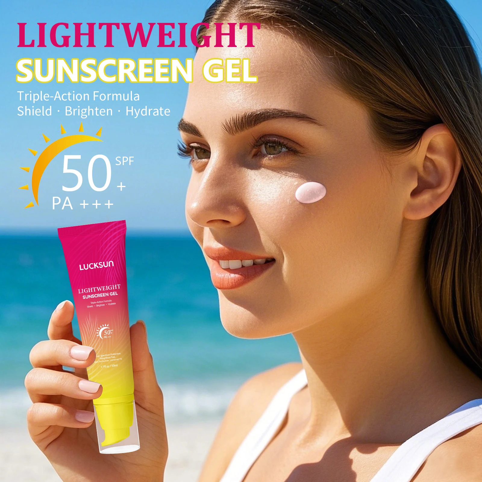 Солнцезащитный крем SPF50+ Солнцезащитный крем для лица и тела, легкий солнцезащитный гель для контроля жирности с жемчужной эссенцией и ниацинамидом
Солнцезащитный крем SPF50+ Солнцезащитный крем для лица и тела, легкий солнцезащитный гель для контроля жирности с жемчужной эссенцией и ниацинамидом
