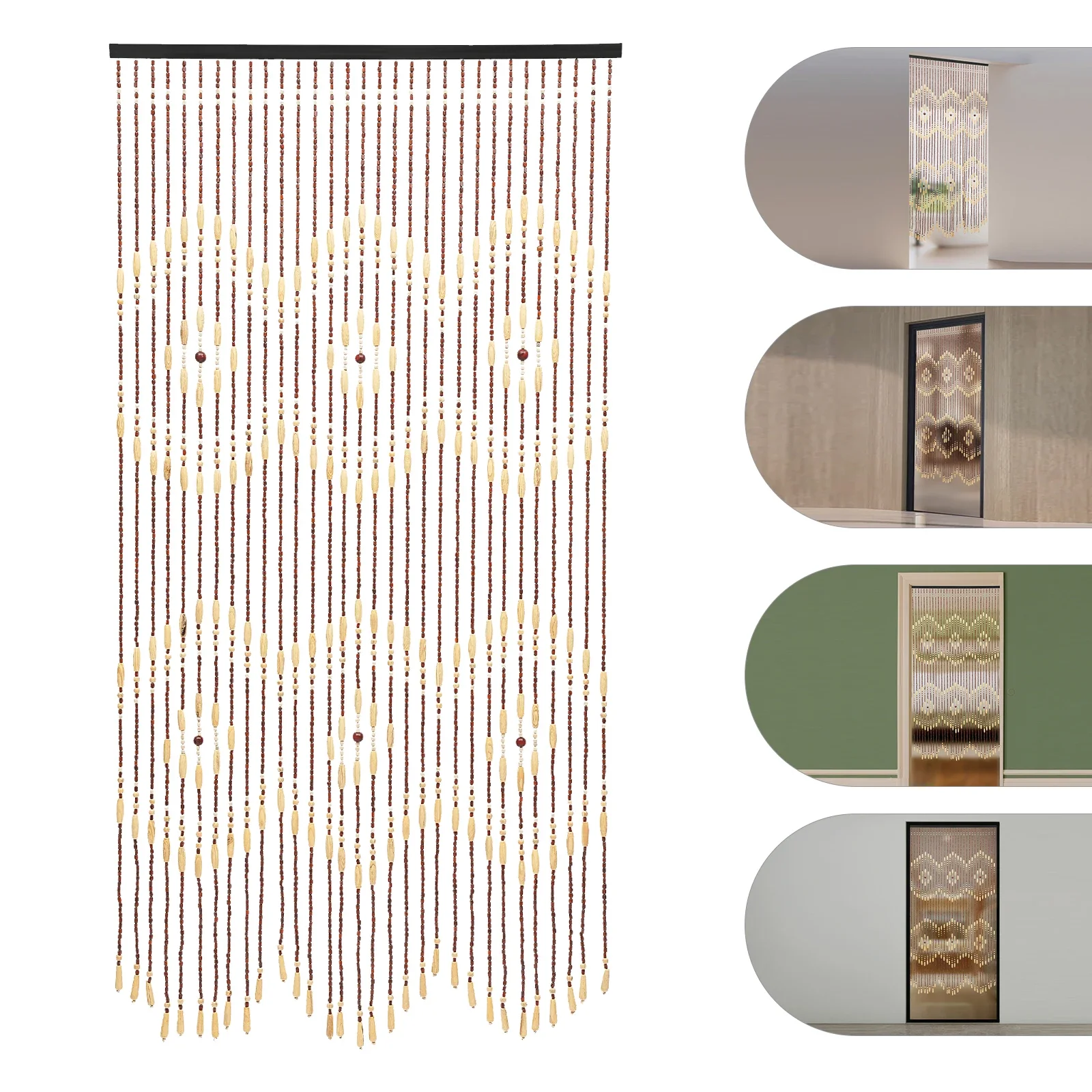Door Curtain Bamboo Curtain Wooden Curtain 90 x 175 cm Natural Living Room Divider Insect Protection Wood Decorative Curtains
Door Curtain Bamboo Curtain Wooden Curtain 90 x 175 cm Natural Living Room Divider Insect Protection Wood Decorative Curtains