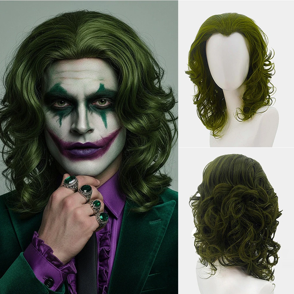 Synthetic Short Green Curly Wave Layered Wig with Bangs for Men Cosplay Movie Clown Daily Party Use Fake Hair Heat Resistant
Synthetic Short Green Curly Wave Layered Wig with Bangs for Men Cosplay Movie Clown Daily Party Use Fake Hair Heat Resistant