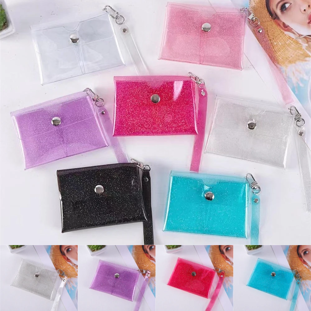 Colorful PVC Transparent Coin Purse Wallet Earphone Lipstick Storage Bag with Wrist Strap Girls Portable Key Case Card Holder
Colorful PVC Transparent Coin Purse Wallet Earphone Lipstick Storage Bag with Wrist Strap Girls Portable Key Case Card Holder