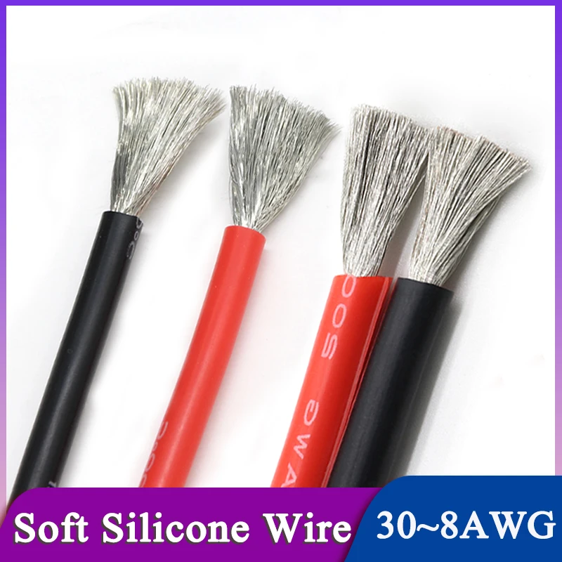 1~50M Red Black Soft Silicone Cable 30 26 24 22 20 18 16 14 12 10 8 AWG Car Battery Automotive Wiring Heat-Resistant Copper Wire
1~50M Red Black Soft Silicone Cable 30 26 24 22 20 18 16 14 12 10 8 AWG Car Battery Automotive Wiring Heat-Resistant Copper Wire