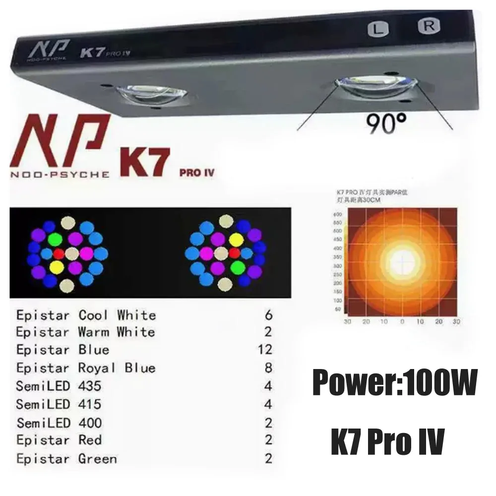 Noopsyche NP K7Pro IV 100W App WiFi Full Spectrum Saltwater LED Aquarium Light For 24-30inch Coral Reef SPS/ LPS Fish Tank
Noopsyche NP K7Pro IV 100W App WiFi Full Spectrum Saltwater LED Aquarium Light For 24-30inch Coral Reef SPS/ LPS Fish Tank