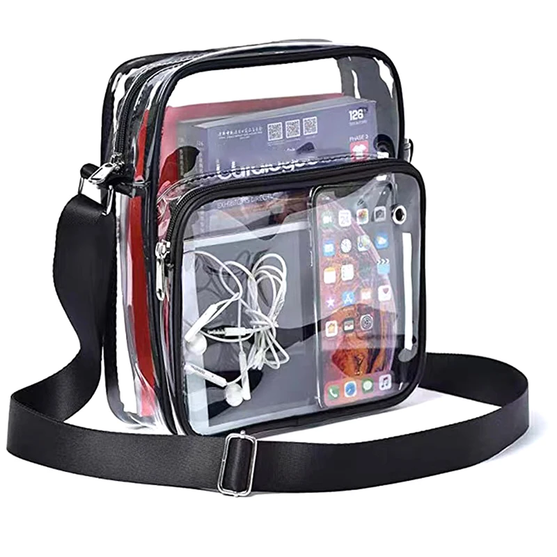 Transparent PVC Shoulder Bag Adjustable Shoulder Strap Large Capacity Crossbody Bag Waterproof Travel Storage Bags
Transparent PVC Shoulder Bag Adjustable Shoulder Strap Large Capacity Crossbody Bag Waterproof Travel Storage Bags