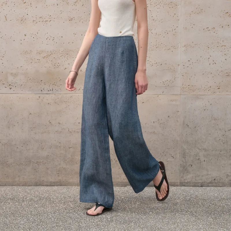 Vintage Pure Linen Long Pant for Women Fashion Casual Loose Spring and Summer Wide-leg Pants Streetwear Office Ladies Trousers
Vintage Pure Linen Long Pant for Women Fashion Casual Loose Spring and Summer Wide-leg Pants Streetwear Office Ladies Trousers