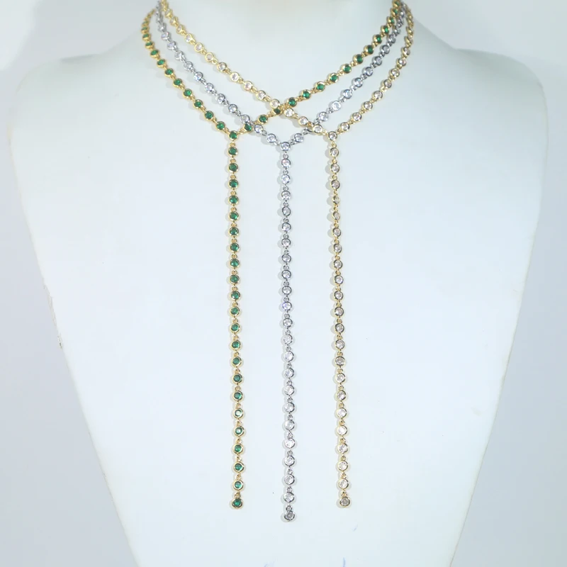 Sexy Long Pendant Necklaces for Women Paved Emerald Green White Round Cubuic Zircon Gold Silver Color Fashion Jewelry for Party
Sexy Long Pendant Necklaces for Women Paved Emerald Green White Round Cubuic Zircon Gold Silver Color Fashion Jewelry for Party