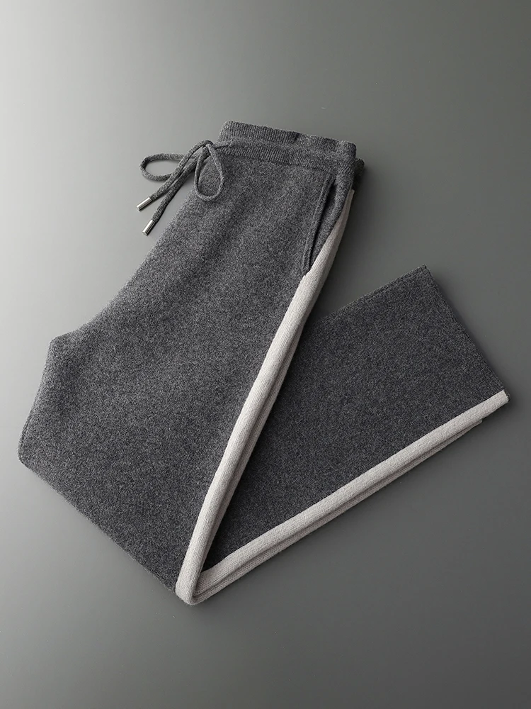 Casual Straight Pants Knitwear Color Block 100% Merino Wool Men's Pants Autumn Winter Trousers Light Business Thick Warm Pocket
Casual Straight Pants Knitwear Color Block 100% Merino Wool Men's Pants Autumn Winter Trousers Light Business Thick Warm Pocket