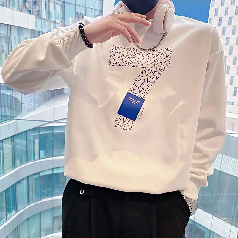 White Hoodieless Sweatshirt for Men Round Neck Graphic Male Clothes Crewneck Pullover Top Autumn Novelty and Korean Style Warm S
White Hoodieless Sweatshirt for Men Round Neck Graphic Male Clothes Crewneck Pullover Top Autumn Novelty and Korean Style Warm S