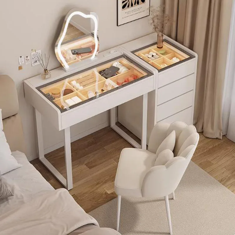 High Quality Dressing Table Apartment Simple Makeup Luxurious Dressing Table Glass Top Storage Vanity Design Home Furniture
High Quality Dressing Table Apartment Simple Makeup Luxurious Dressing Table Glass Top Storage Vanity Design Home Furniture