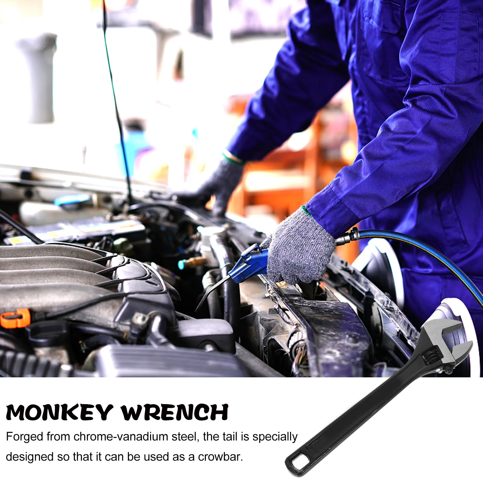 Heavy Duty Adjustable Wrench with Pointed Tail Crowbar Function Wide Opening 30Mm Jaw Forged Chrome Vanadium Steel Home Repair
Heavy Duty Adjustable Wrench with Pointed Tail Crowbar Function Wide Opening 30Mm Jaw Forged Chrome Vanadium Steel Home Repair