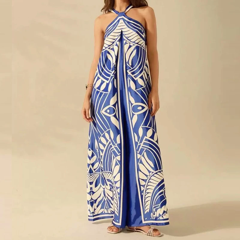 Women Elegant Sleeveless Hight Street Loose Bohe Romper Fashion Pattern Print Playsuit Sexy Off Shoulder Wide Leg Long Jumpsuit
Women Elegant Sleeveless Hight Street Loose Bohe Romper Fashion Pattern Print Playsuit Sexy Off Shoulder Wide Leg Long Jumpsuit
