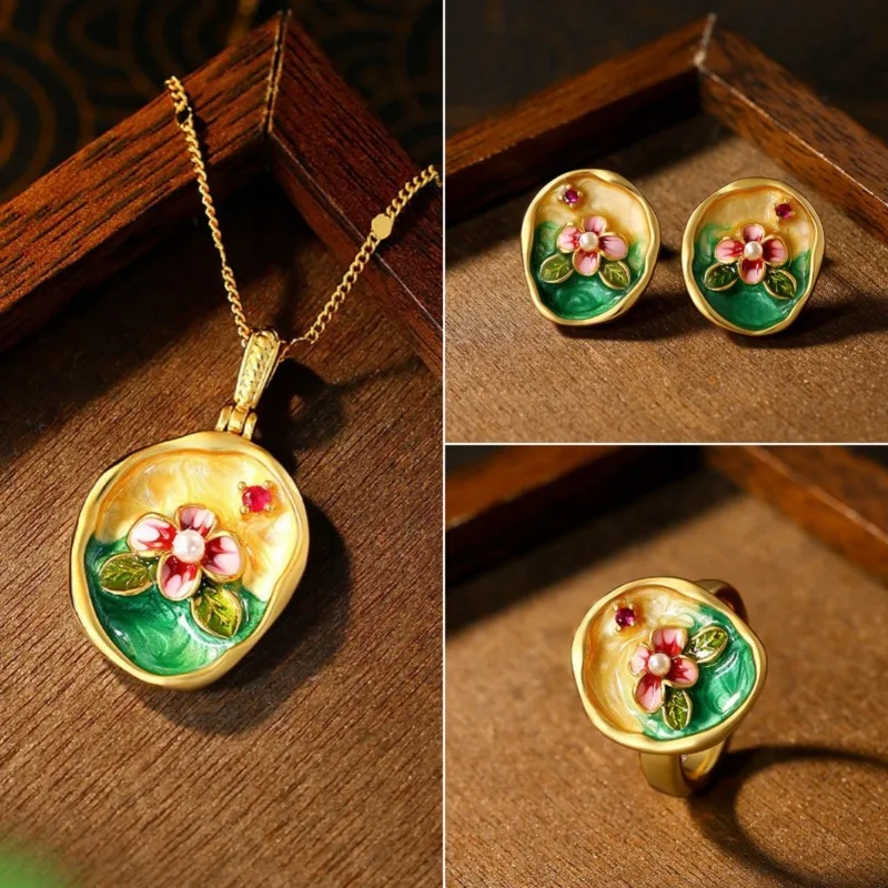 Monet Garden French Retro Silver Needle Earrings for Women Oil Painting Ancient Style Flower Jewelry Ring Necklace Gift Set 2025
Monet Garden French Retro Silver Needle Earrings for Women Oil Painting Ancient Style Flower Jewelry Ring Necklace Gift Set 2025