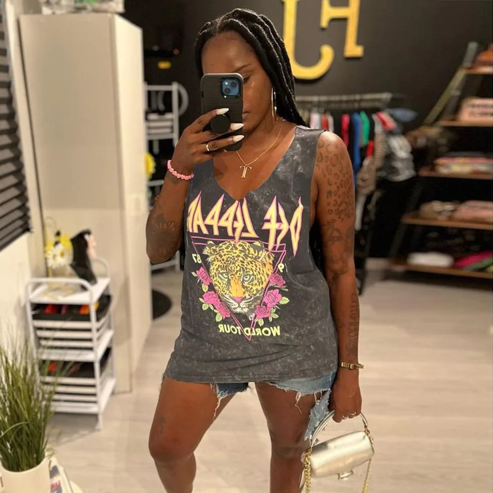 Summer Personality Loose Sleeveless Printing Wash Water European and American Dress Women
Summer Personality Loose Sleeveless Printing Wash Water European and American Dress Women