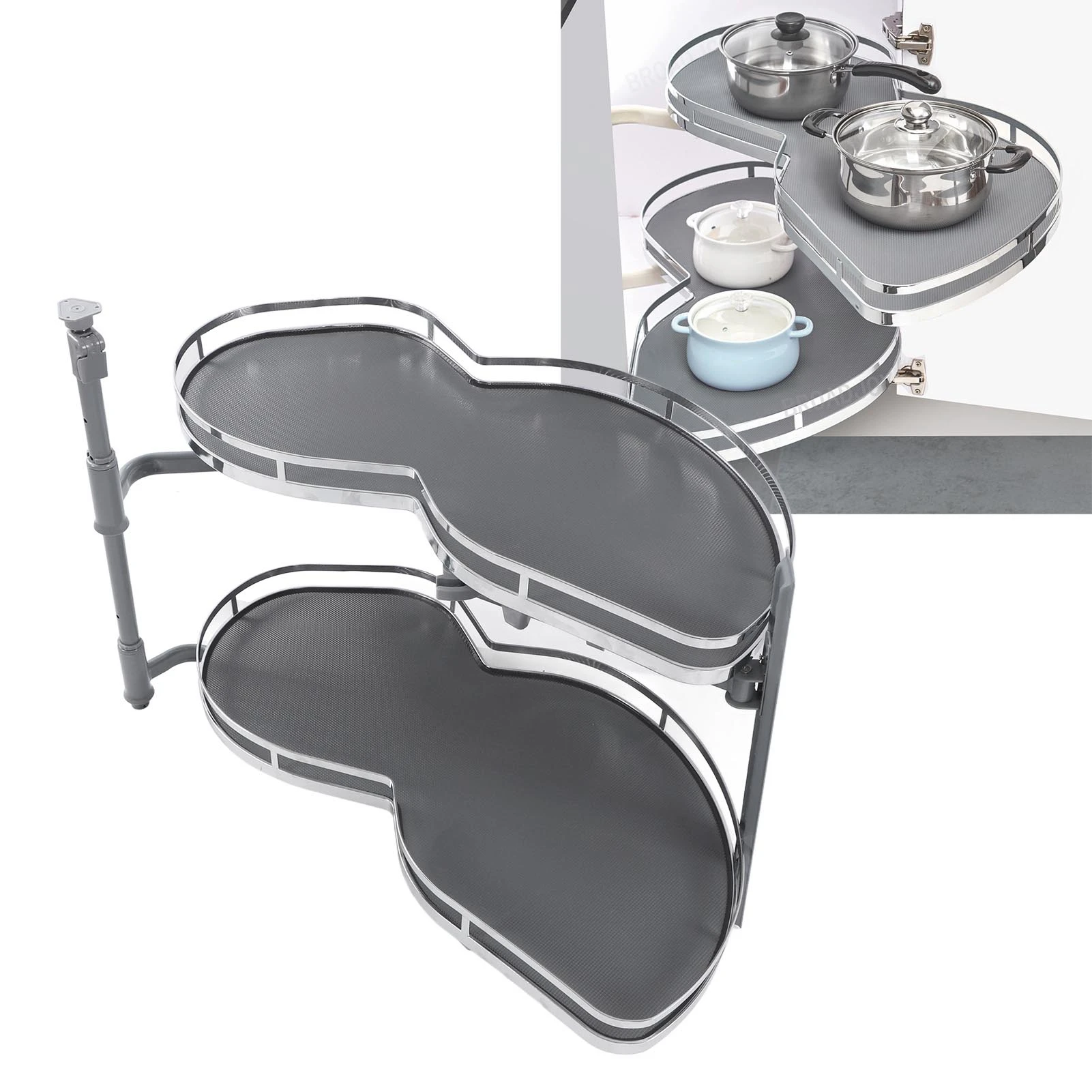 Blind Corner Cabinet Shelf Blind Corner Cabinet Tray Height Adjustable 2 Tier Corrosion Prevention Oil Resistant for Kitchen
Blind Corner Cabinet Shelf Blind Corner Cabinet Tray Height Adjustable 2 Tier Corrosion Prevention Oil Resistant for Kitchen