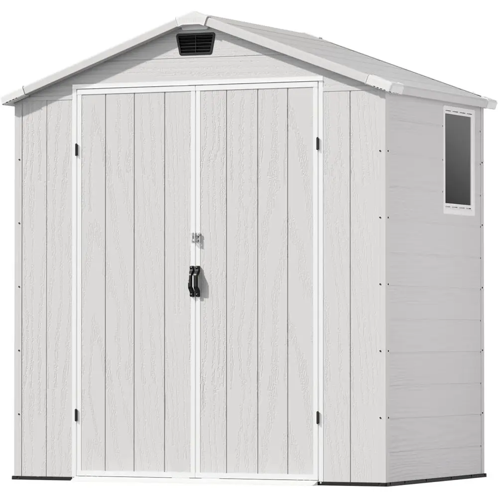 Light Grey 6x4 Plastic Outdoor Shed with Lockable Door, Weather-Resistant Storage for Garden or Patio, Easy Assembly
Light Grey 6x4 Plastic Outdoor Shed with Lockable Door, Weather-Resistant Storage for Garden or Patio, Easy Assembly