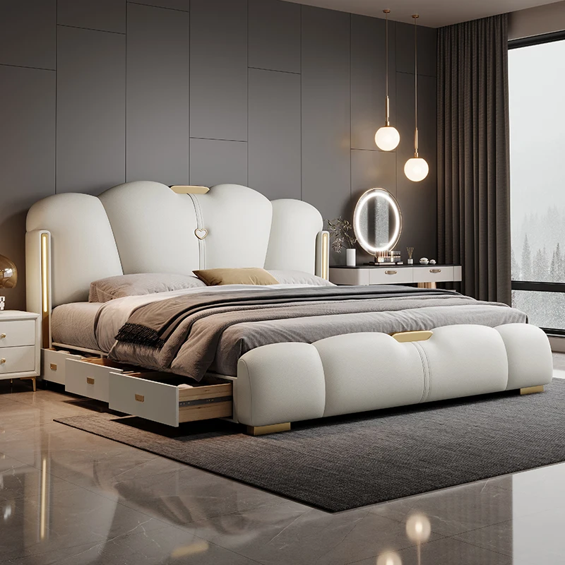 Wedding Reading Beds Nightstands Double Luxury Full Japanese European Nordic Aesthetics Beds Modern Safe Muebles Home Furniture
Wedding Reading Beds Nightstands Double Luxury Full Japanese European Nordic Aesthetics Beds Modern Safe Muebles Home Furniture
