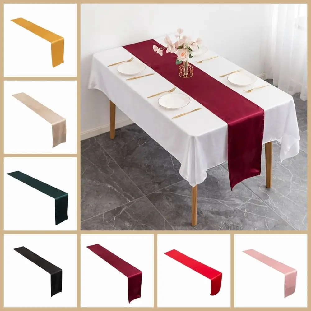 Luxury Solid Color Satin Table Runner Party Supply Smooth Table Cover 275CM Tablecloth Table Decoration 
Luxury Solid Color Satin Table Runner Party Supply Smooth Table Cover 275CM Tablecloth Table Decoration