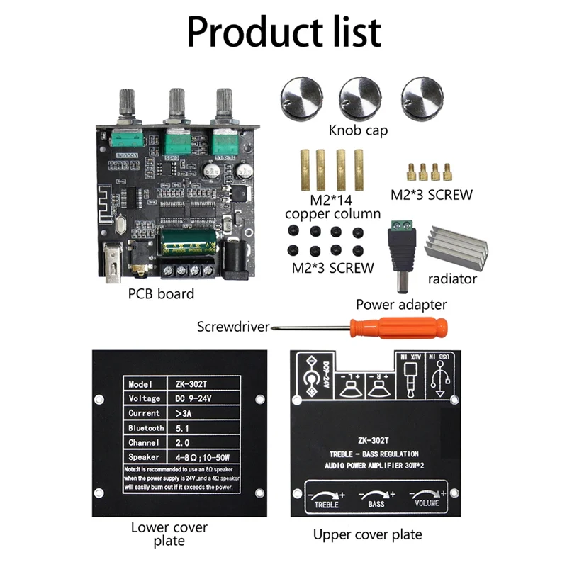 B68A ZK-302T Bluetooth цифровой модуль усилителя мощности 2,0 стерео двухканальный 30 Вт + 30 Вт с высокими и низкими тонами
B68A ZK-302T Bluetooth цифровой модуль усилителя мощности 2,0 стерео двухканальный 30 Вт + 30 Вт с высокими и низкими тонами