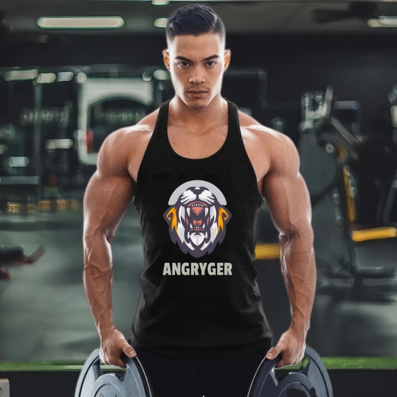 Мужской тренировочный жилет с принтом Angry Tiger — дышащий впитывающий жилет без рукавов с ремешком, идеально подходит для фитнес-тренировок и наращивания мышц 
Мужской тренировочный жилет с принтом Angry Tiger — дышащий впитывающий жилет без рукавов с ремешком, идеально подходит для фитнес-тренировок и наращивания мышц